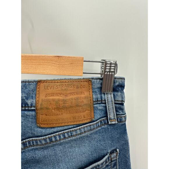 Levi's Skinny Taper Fit Medium Wash Blue Blow Out Denim Jeans Mens Size 30 x 30* - Picture 8 of 12